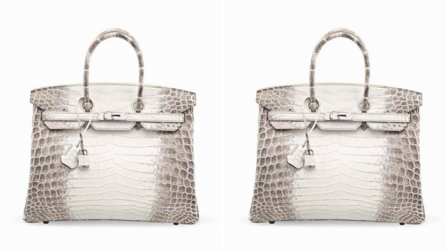 Hermès birkin bag made from crocodile skin and diamonds bought for