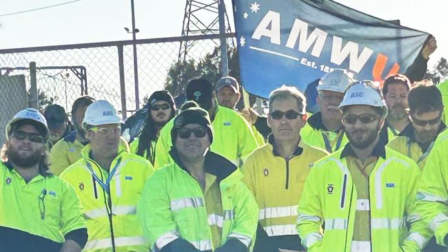 Submarine workers strike at ASC Osborne. Picture: Supplied