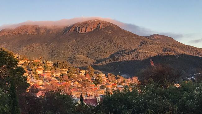 A view of Mt Wellington/kunanyi from Hobart. Picture: Linda Smith