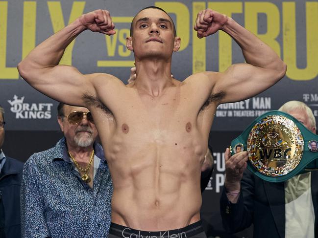 Tszyu vs Fundora Weigh-ins. Picture: Prime video