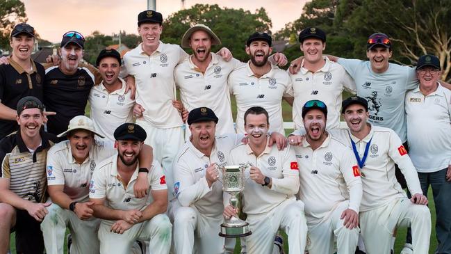 Happy days for the Sydney cricket team at Drummoyne Oval. Pic: Ian Bird.