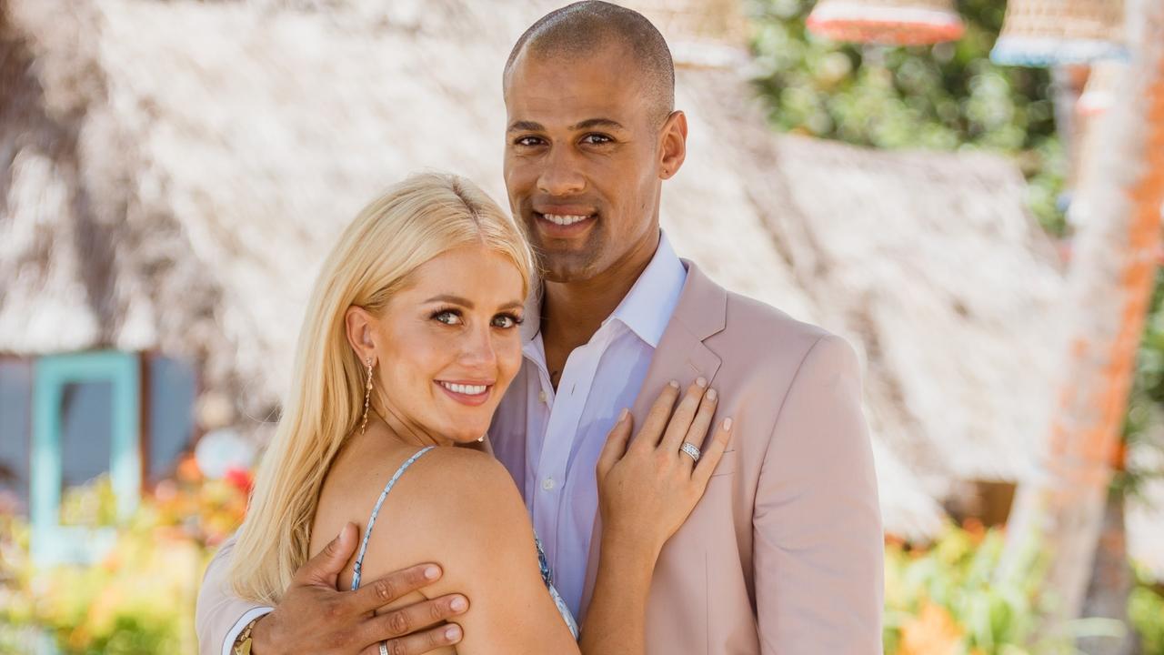 Ali Oetjen and Grant Kemp were loved up on Bachelor in Paradise. Picture: Channel 10.