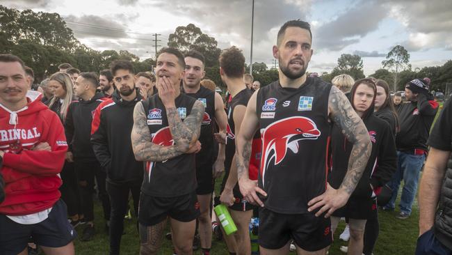 Dolphins players after the 2022 grand final. Picture: Valeriu Campan