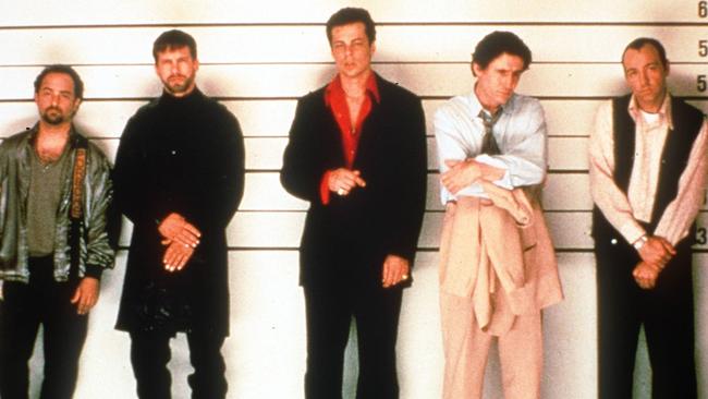 Actors Kevin Pollack, Stephen Baldwin, Benicio Del Toro, Gabriel Byrne & Kevin Spacey in 1995 film "The Usual Suspects".Baldwin/ActorByrne/Actor      Pollack/ActorSpacey/Actor           Toro/Actor