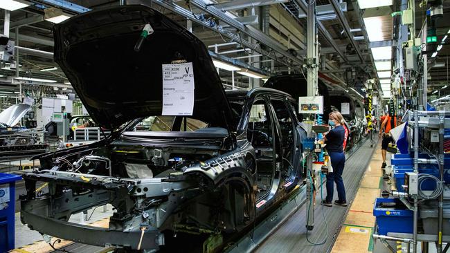 A Volvo production line. Picture: AFP