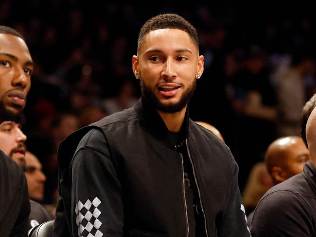 NEW YORK, NEW YORK - NOVEMBER 28: Ben Simmons #10 of the Brooklyn Nets looks on from the bench during the second half of an NBA In-Season Tournament game against the Toronto Raptors at Barclays Center on November 28, 2023 in the Brooklyn borough of New York City. The Nets won 115-103. NOTE TO USER: User expressly acknowledges and agrees that, by downloading and/or using this photograph, User is consenting to the terms and conditions of the Getty Images License Agreement.   Sarah Stier/Getty Images/AFP (Photo by Sarah Stier / GETTY IMAGES NORTH AMERICA / Getty Images via AFP)