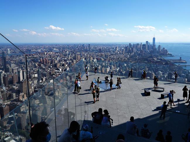 People visit Edge sky deck at Hudson Yards as the city continues Phase 4 of reopening following restrictions imposed to slow the spread of coronavirus on September 4. Picture: AFP