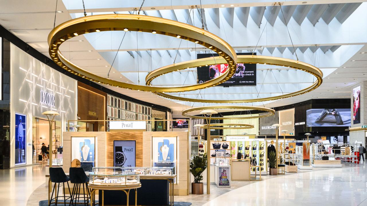 The new duty-free stores are emblematic of Heinemann’s signature design aesthetic of creating a luxury sense of place. Picture: Sydney Airport