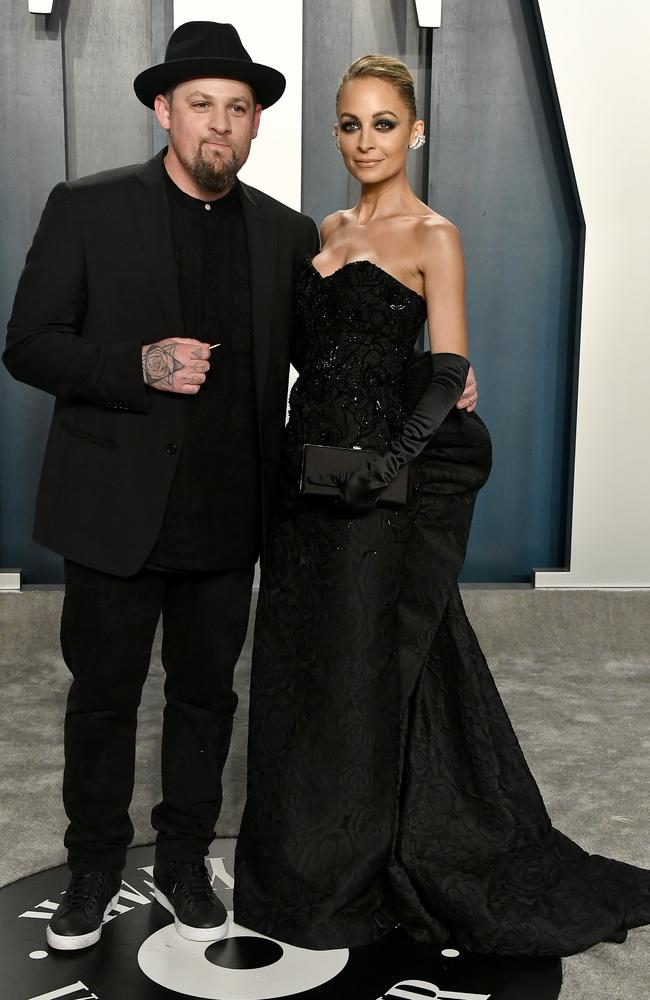 Joel Madden and Nicole Richie attend the 2020 Vanity Fair Oscar Party hosted by Radhika Jones at Wallis Annenberg Center for the Performing Arts on February 09, 2020 in Beverly Hills, California. (Photo by Frazer Harrison/Getty Images)