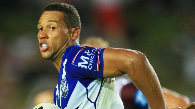 Moses Mbye of the Bulldogs during the Manly Sea Eagles v Canterbury Bulldogs NRL round 1 game at Brookvale Oval. pic Mark Evans