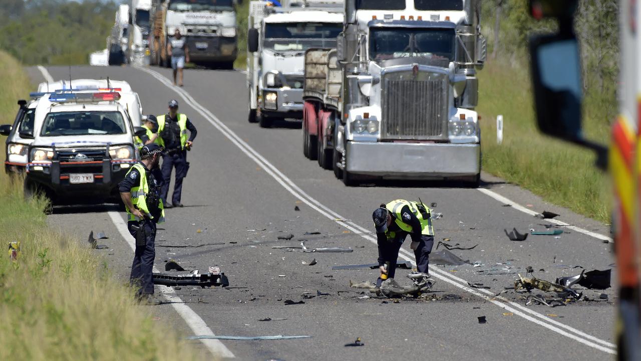 A woman and a young girl have died after a truck and car collided on the Flinders Highway between Townsville and Charters Towers this morning. PICTURES: MATT TAYLOR.