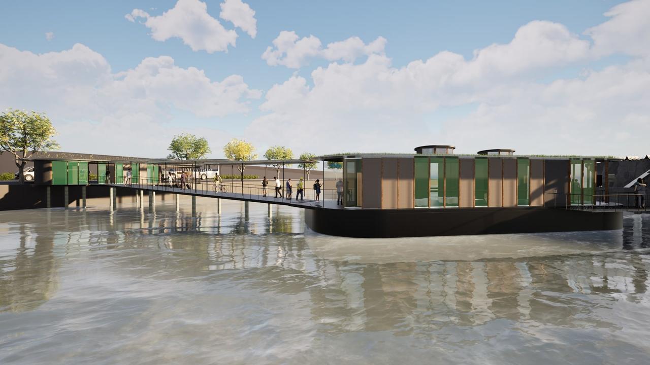 Artistic render of the proposed ferry terminal at Sandy Bay. Picture: Supplied