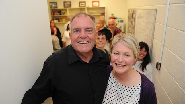 Dr Bob Such and wife Lyn at his electoral office. Picture: MICHAEL MILNES