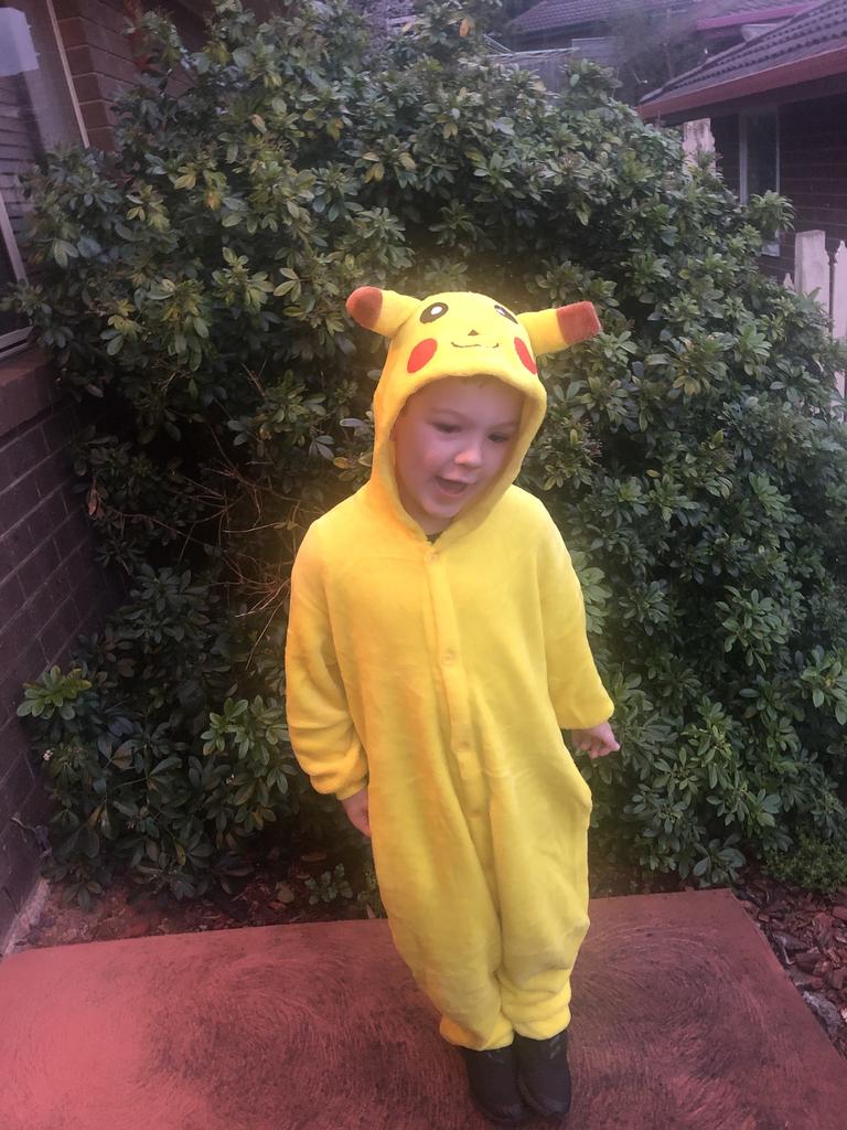 Henry as Pikachu from the Pokémon books.