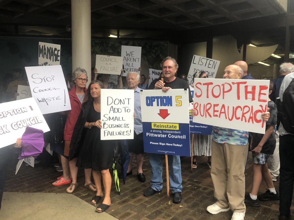 Ratepayers protesting the proposed 40 per cent increase. Picture: Supplied