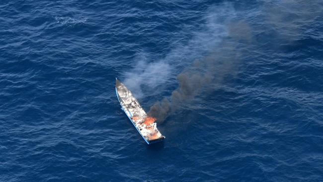 The interception comes just days after two more vessels were found and destroyed (pictured).