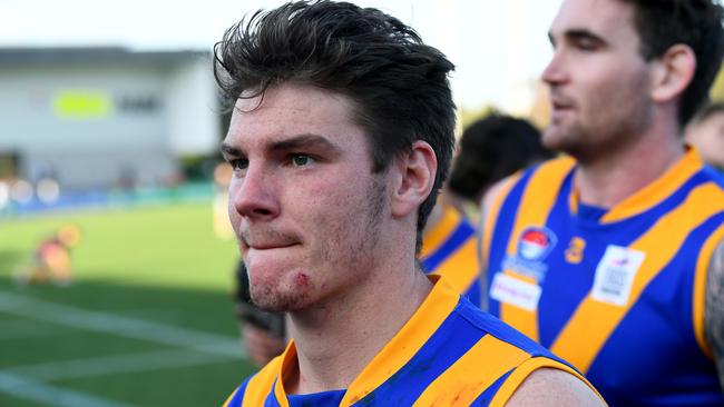 Roscoe leaves the field after Cranbourne’s recent finals win. (Photo by Josh Chadwick)