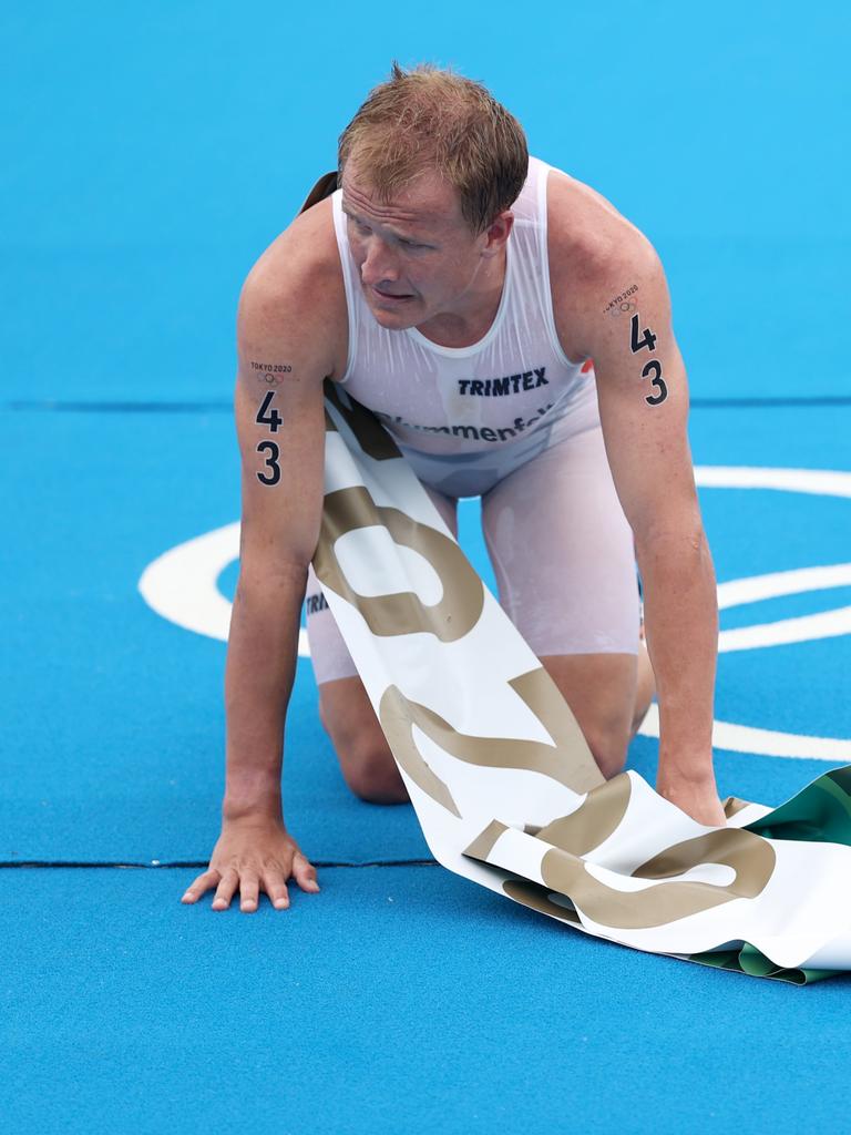 Kristian Blummenfelt of Team Norway moments before he vomited.