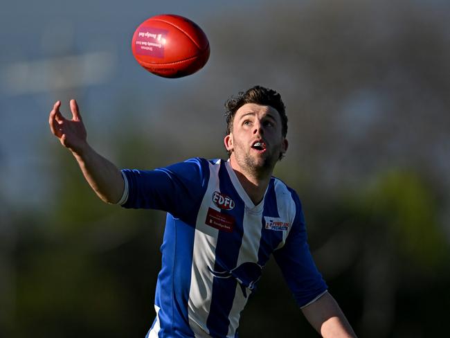 Oak ParkÃs Ryan Smith during the EDFL Division 2 Grand Final between Keilor Park and Oak Park in Essendon, Saturday, Sept. 3, 2022. Picture: Andy Brownbill