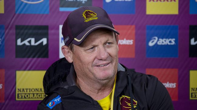 Brisbane Broncos head coach Kevin Walters talking to the media after a training session on Friday 2 September 2022. Picture: Jerad Williams