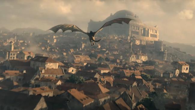 The Dragonpit looming over King’s Landing. Picture: Foxtel/HBO