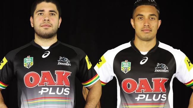 Chris Grevsmuhl and Dean Whare in Penrith's 2017 jerseys