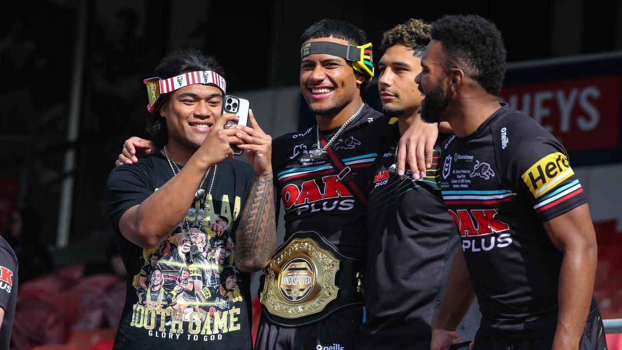 Penrith Panthers players at the club’s fan day. Picture: NCA newswire/Gaye Gerard