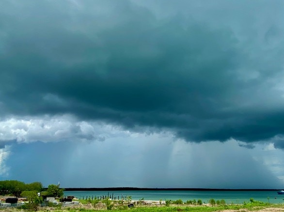 Patrina Baxter caputred the storm clouds rolling in over Charles Darwin National Park at lunchtime on November 25.