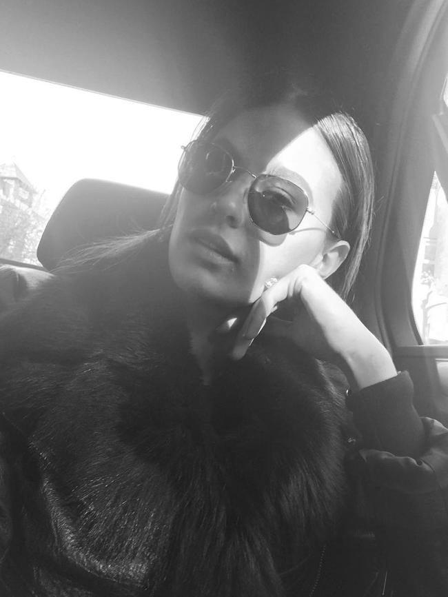 Wrapped up for work and ready to face the London weather...” Fittings done”. Picture: Jesinta Franklin/Instagram