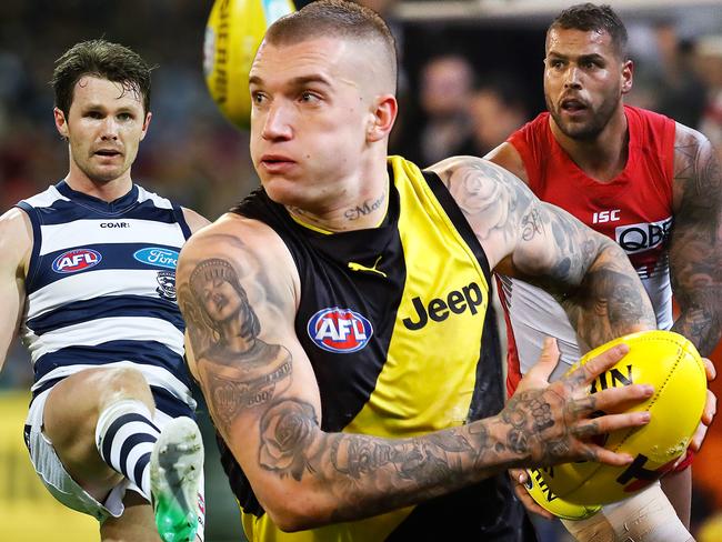 Patrick Dangerfield, Scott Pendlebury, Dustin Martin and Lance Franklin feature prominently in hypothetical AFLX teams.