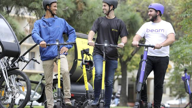 Beam is competing with rival company RIDE to provide e-scooters in Adelaide. Picture: DEAN MARTIN/AAP