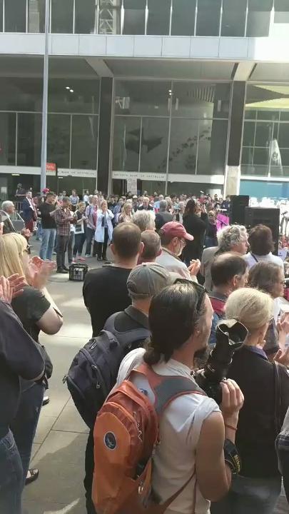 AU NSW:    Large Crowd Gathers at Martin Place in 'March for Science'   April 22