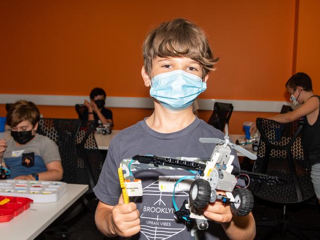 Keanu Ayles at CQU Young Engineers Summer Holiday Camp Mackay. Picture: Michaela Harlow