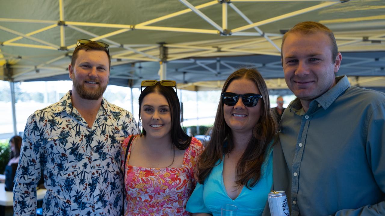 Stuart Wilson, Chloe Vidler, Tegan Carmichael and Brennan Wilson at the Gympie Muster Races. Saturday, August 19,. 2023. Picture: Christine Schindler