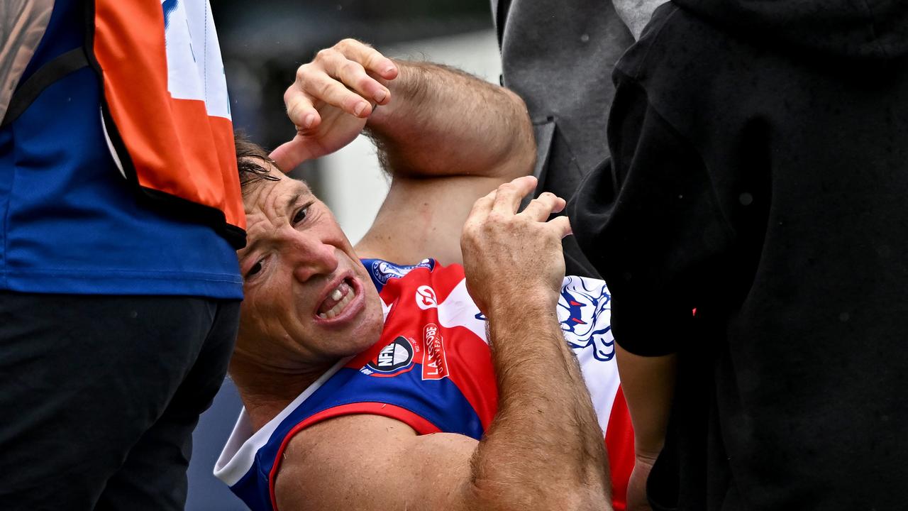 Harvey has been a regular in the North Heidelberg line-up since his AFL retirement. Picture: Andy Brownbill