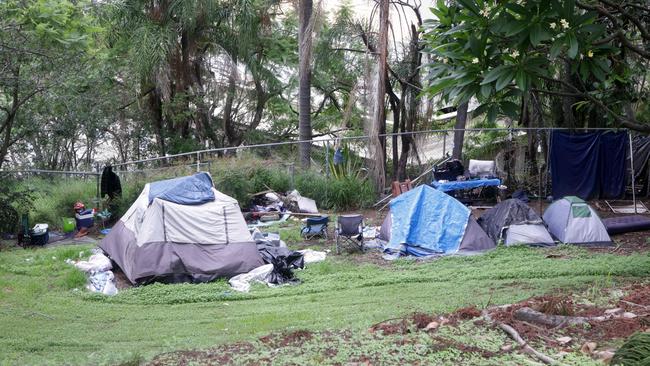 More tents have been popping up in Spring Hill and other parts of the inner-city amid the crisis. Photo: Steve Pohlner