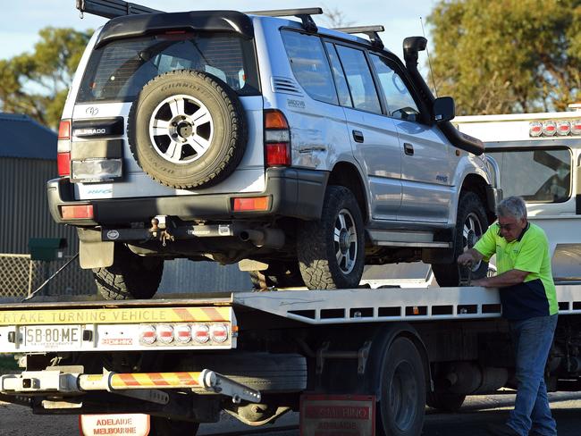 06/07/19 - The child was taken to the Tailem Bend Hospital with life-threatening injuries after she was struck by a 4WD just before 12.30pm on Saturday. Paramedics are working to stabilise the toddler before she will be flown by emergency helicopter to Adelaide. Picture: Tom Huntley