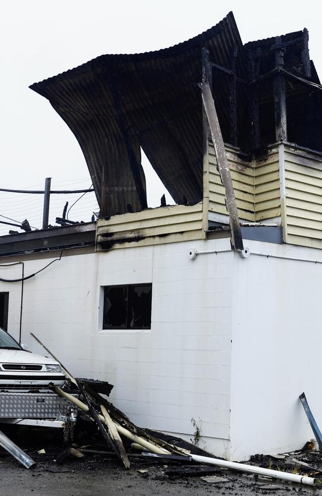 The scene of a large house fire which destroyed a residence on Johnston Street, Stratford, early Monday morning. Picture: Brendan Radke