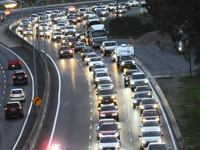 Car Crash on South Eastern Freeway up track near Mount Osmond Bridge on Wednesday July 7th, 2021 - Picture: Michael Marschall