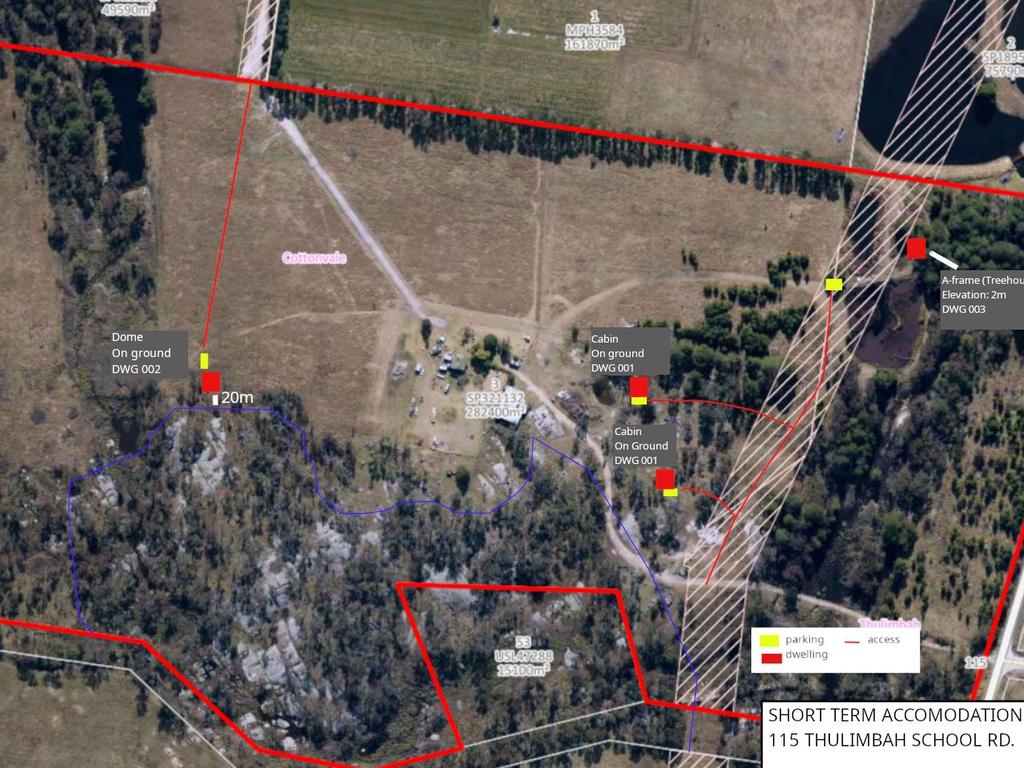 Proposed site plan for short-term accommodation at Cottonvale has now been approved by Southern Downs Regional Council to go ahead. Photo; Southern Downs Regional Council