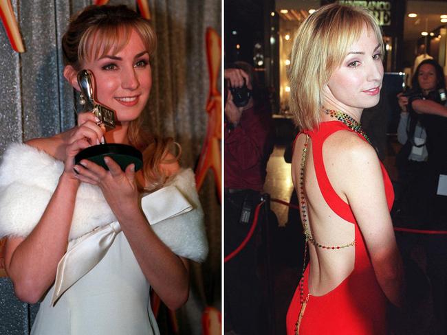 Lisa McCune went from squeaky clean to sex-kitten over the years. Pictured in 1996 holding her Most Popular Actress award and again in 2000. Picture: David Crossling/News Limited