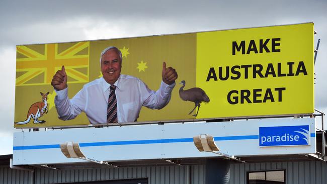 Clive Palmer billboard on Woolcock Street.