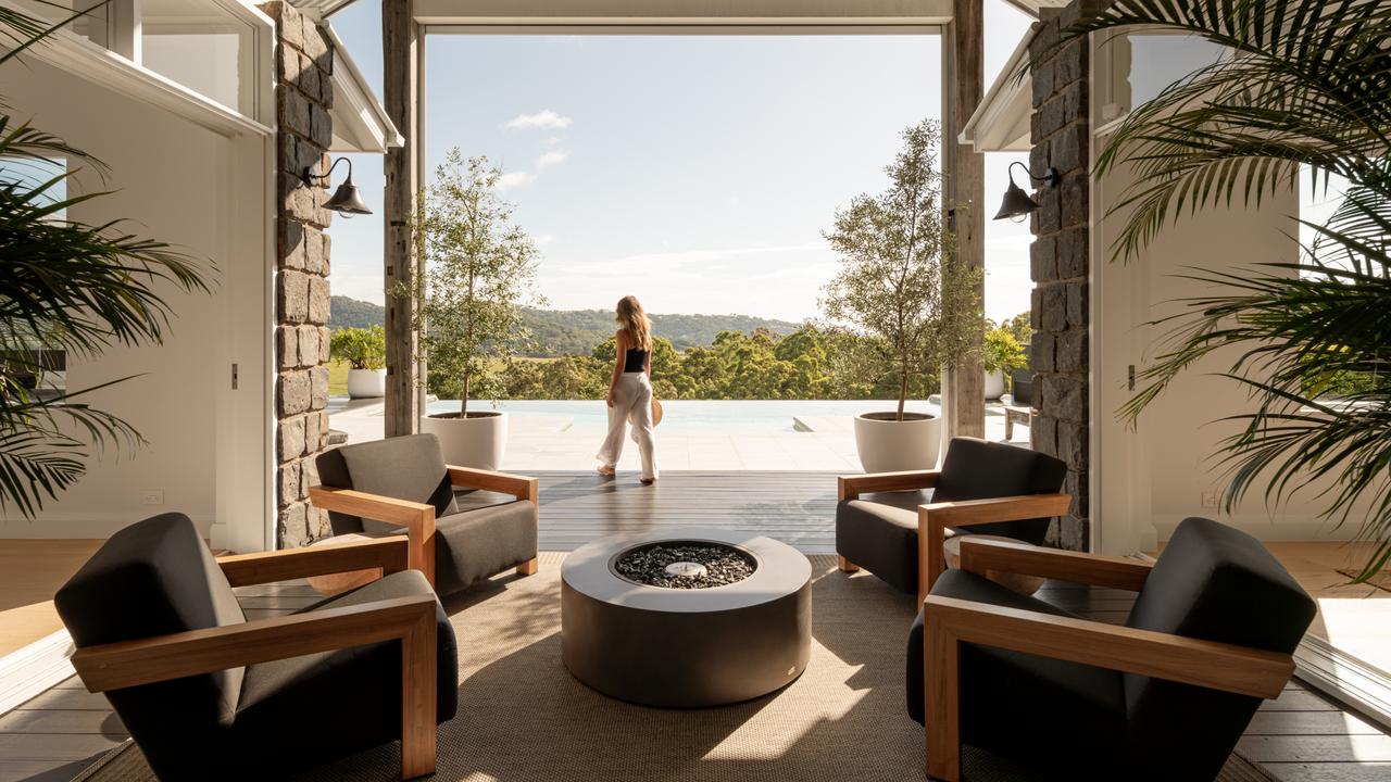 The living areas flow out to an outdoor lounge. Picture: Supplied