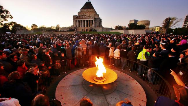 The city’s Shrine of Remembrance commemorates the men and women who served in times of conflict. Picture: Hamish Blair