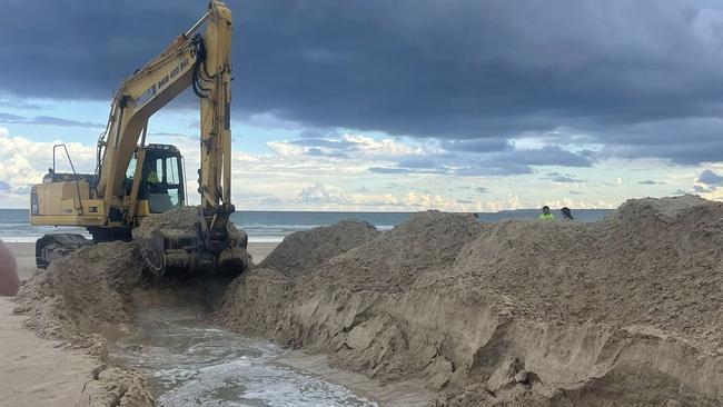 Lake Conjola was opened to the ocean in efforts to stave off flooding in April, 2025. Picture: Lake Conjola & Surrounds Notice Board