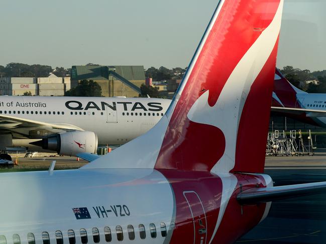 Qantas aircrafts are seen on the tarmac at Sydney Airport, Adelaide, Wednesday, May 8, 2019. (AAP Image/Bianca De Marchi) NO ARCHIVING