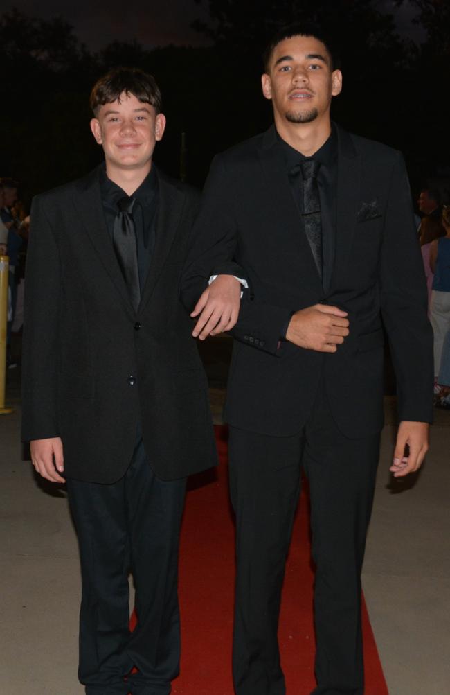 Cohen Davis (R) and brother Adrian Turnbull (L) at Assumption College's year 12 formal on April 22, 2025. Photo: Jessica Klein