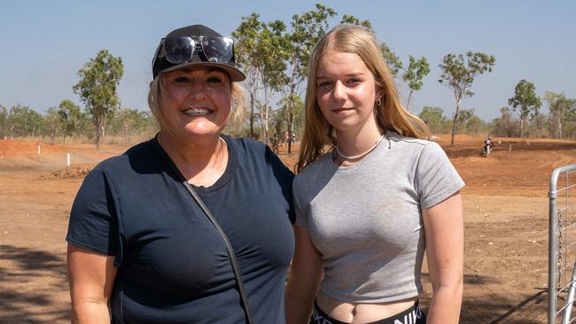 Tracy Foley and Mia Scott at the 2023 KTM Australian Junior Motocross Championships, Darwin, NT, Australia. Picture: Pema Tamang Pakhrin