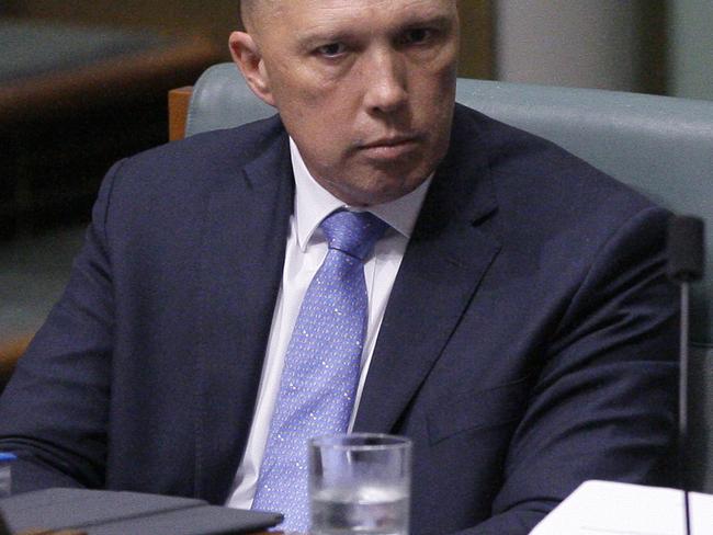 Former Home Affairs Minister Peter Dutton has been circulating a petition for another leadership spill in the hope it could be called today. Picture: AP Photo/Rod McGuirk