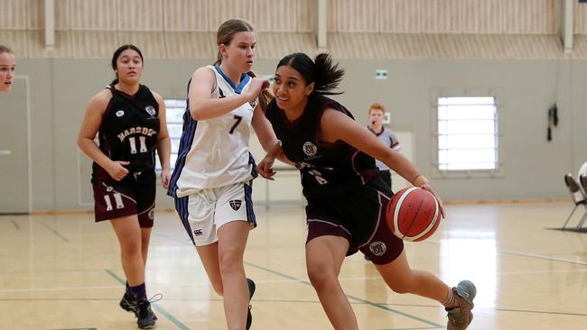 Marsden State High v John Paul College at The Champion Basketball Schools Queensland tournament last year. Picture: AAP Image/Josh Woning